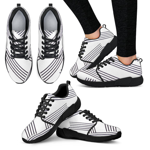 Manuscript Black Trim Women's Athletic Sneakers