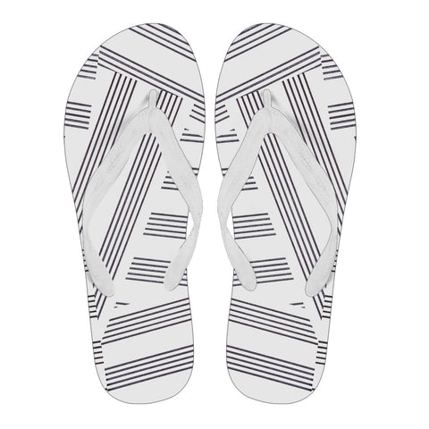 Manuscript White Strap Women's Flip Flops