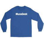 MusoGeek Gildan Long Sleeve Tee White Script