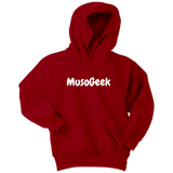 MusoGeek Youth Hoodie White Script