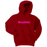 MusoGeek Youth Hoodie Pink Script