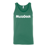 MusoGeek Canvas Unisex Tank White Script