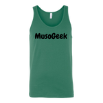 MusoGeek Canvas Unisex Tank Black Script