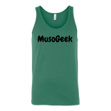 MusoGeek Canvas Unisex Tank Black Script