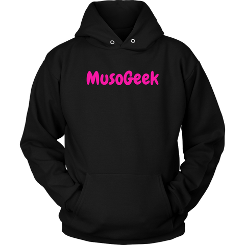 MusoGeek Unisex Hoodie Pink Script