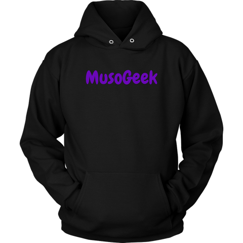 MusoGeek Unisex Hoodie Purple Script