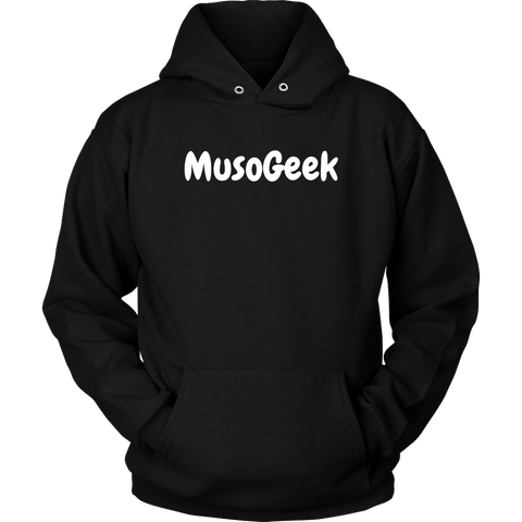 MusoGeek Unisex Hoodie White Script