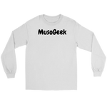 MusoGeek Gildan Long Sleeve Tee Black Script