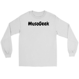 MusoGeek Gildan Long Sleeve Tee Black Script