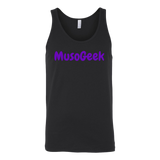 MusoGeek Canvas Unisex Tank Purple Script