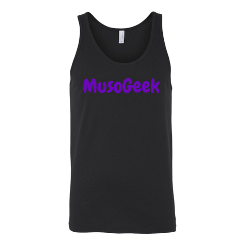 MusoGeek Canvas Unisex Tank Purple Script