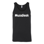 MusoGeek Canvas Unisex Tank White Script