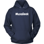 MusoGeek Unisex Hoodie White Script