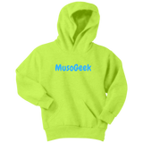 MusoGeek Youth Hoodie Blue Script