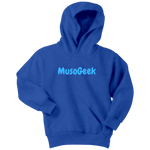 MusoGeek Youth Hoodie Blue Script