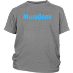 MusoGeek District Youth Shirt Blue Script