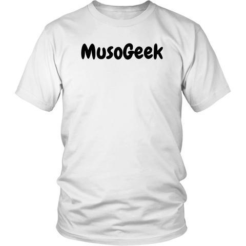 MusoGeek District Unisex Shirt Black Script