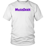 MusoGeek District Unisex Shirt Purple Script