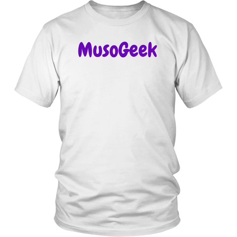 MusoGeek District Unisex Shirt Purple Script