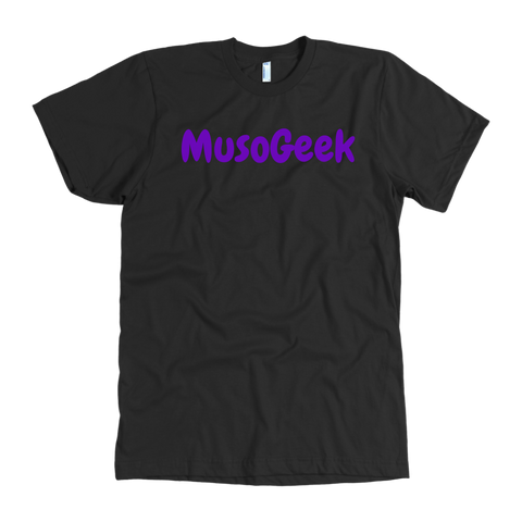 MusoGeek T Shirt Purple Script