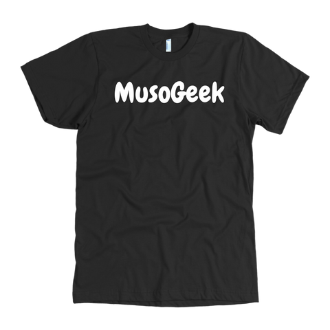 MusoGeek T Shirt White Script