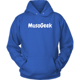 MusoGeek Unisex Hoodie White Script