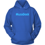 MusoGeek Unisex Hoodie Blue Script