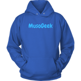 MusoGeek Unisex Hoodie Blue Script