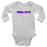 MusoGeek Long Sleeve Baby Bodysuit Purple Script