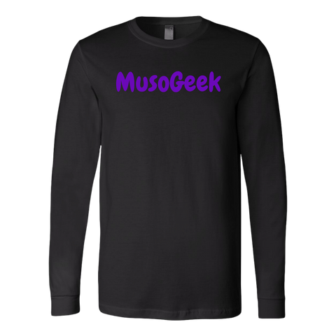 MusoGeek Canvas Long Sleeve Shirt Purple Script