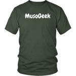 MusoGeek District Unisex Shirt White Script