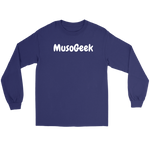 MusoGeek Gildan Long Sleeve Tee White Script