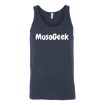 MusoGeek Canvas Unisex Tank White Script