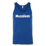 MusoGeek Canvas Unisex Tank White Script