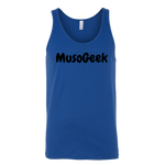 MusoGeek Canvas Unisex Tank Black Script