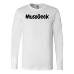 MusoGeek Canvas Long Sleeve Shirt Black Script