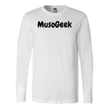 MusoGeek Canvas Long Sleeve Shirt Black Script