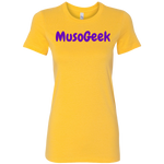 MusoGeek Bella Women's Shirt Purple Script