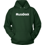 MusoGeek Unisex Hoodie White Script