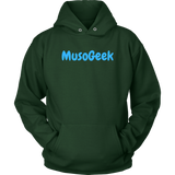 MusoGeek Unisex Hoodie Blue Script