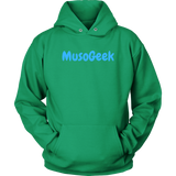 MusoGeek Unisex Hoodie Blue Script