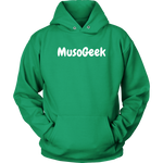 MusoGeek Unisex Hoodie White Script