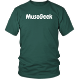 MusoGeek District Unisex Shirt White Script