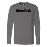 MusoGeek Canvas Long Sleeve Shirt Black Script