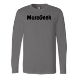 MusoGeek Canvas Long Sleeve Shirt Black Script