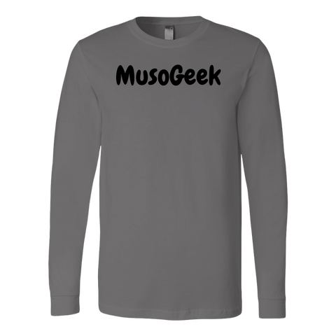 MusoGeek Canvas Long Sleeve Shirt Black Script