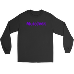 MusoGeek Gildan Long Sleeve Tee Purple Script