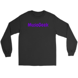 MusoGeek Gildan Long Sleeve Tee Purple Script