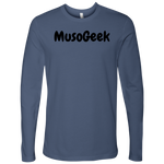 MusoGeek Next Level Men's Long Sleeve Black Script