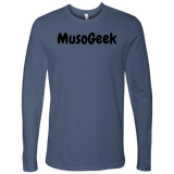 MusoGeek Next Level Men's Long Sleeve Black Script